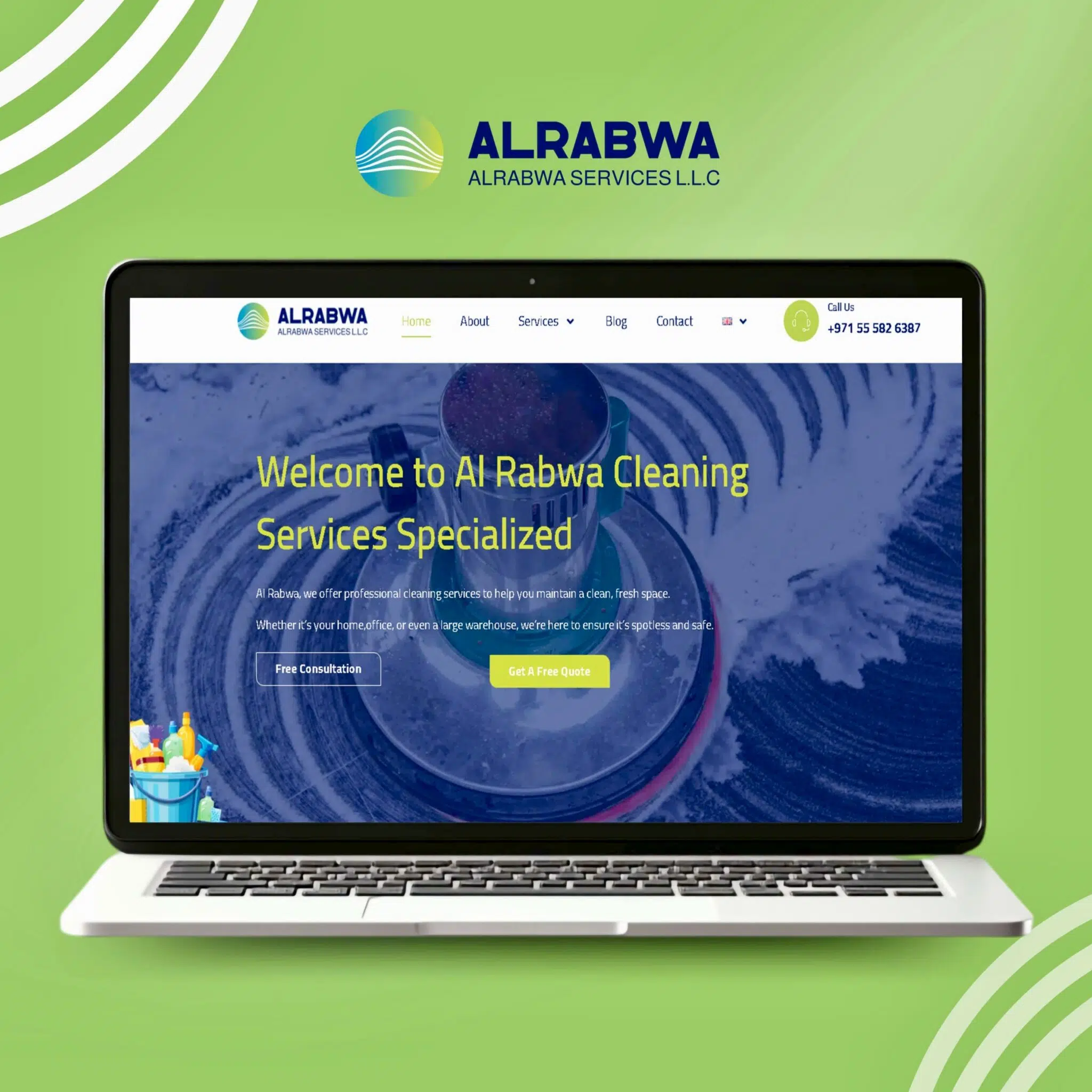 تطوير موقع إلكتروني لشركة تنظيف