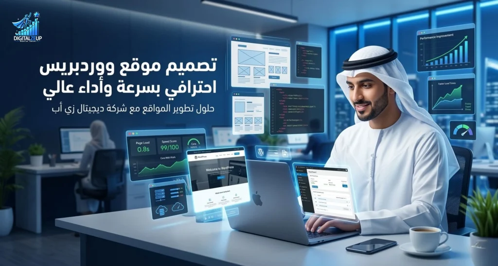 تصميم موقع ووردبريس احترافي بسرعة وأداء عالي | شركة ديجيتال زي أب