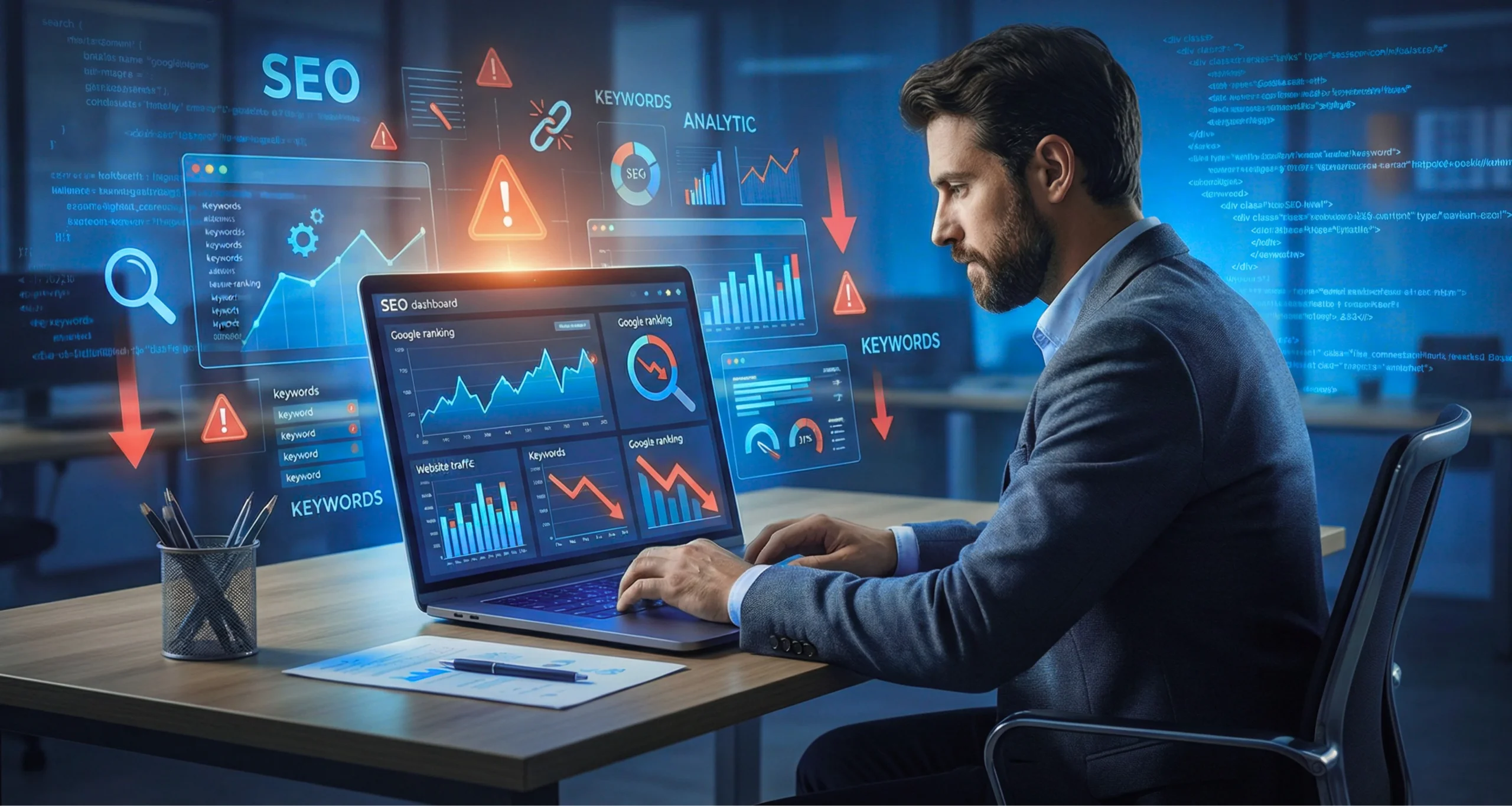 أخطر 15 خطأ سيو يدمر ترتيب موقعك في جوجل 2026 (وكيف تتجنبها)