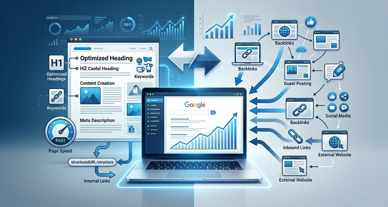 الفرق بين On-Page SEO و Off-Page SEO وأيهما تبدأ به؟